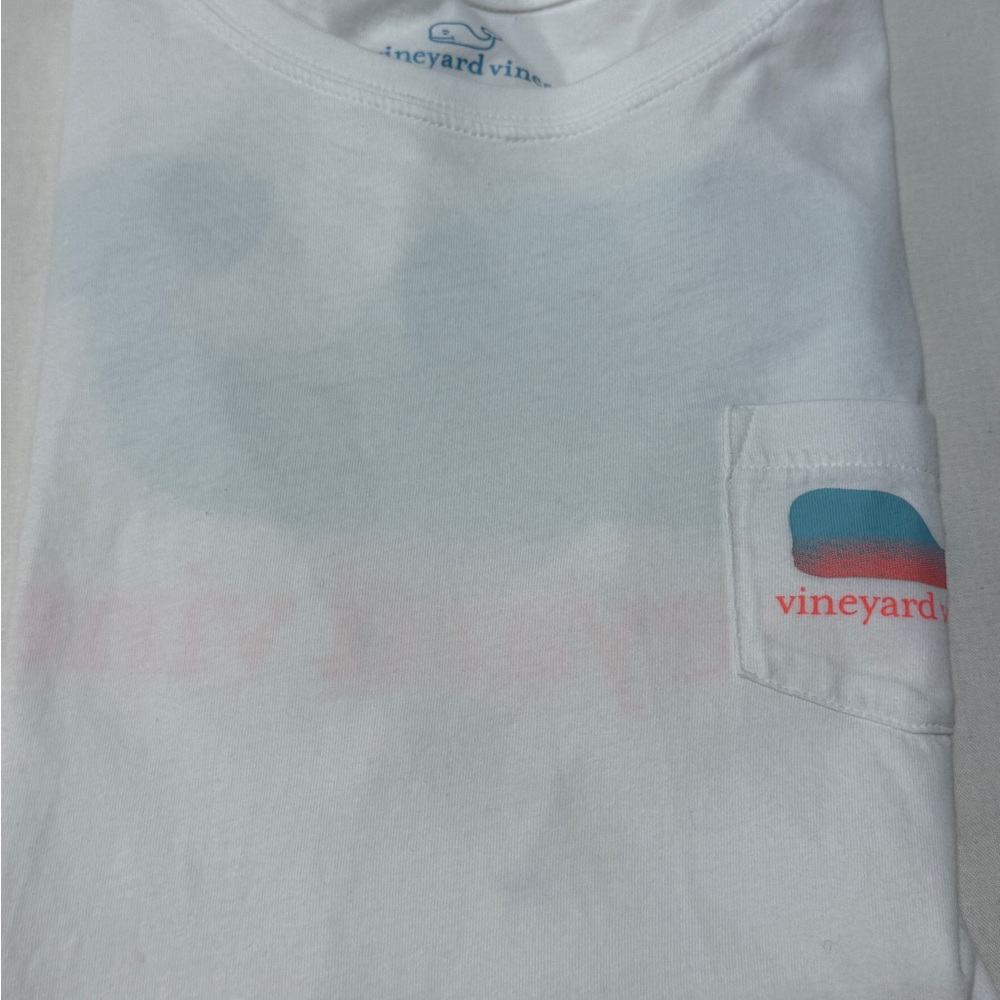 Vineyard Vines White Tee with Logo Pocket
